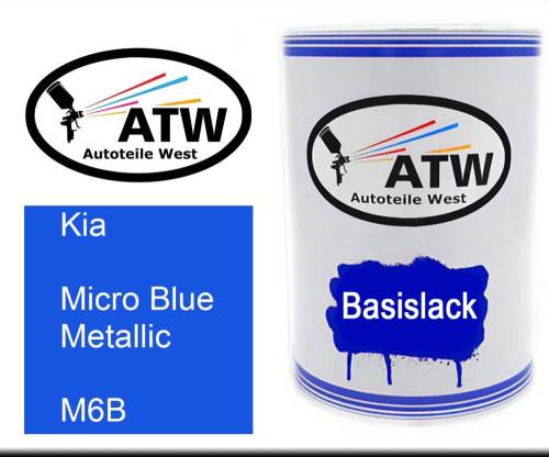 Kia, Micro Blue Metallic, M6B: 500ml Lackdose, von ATW Autoteile West.